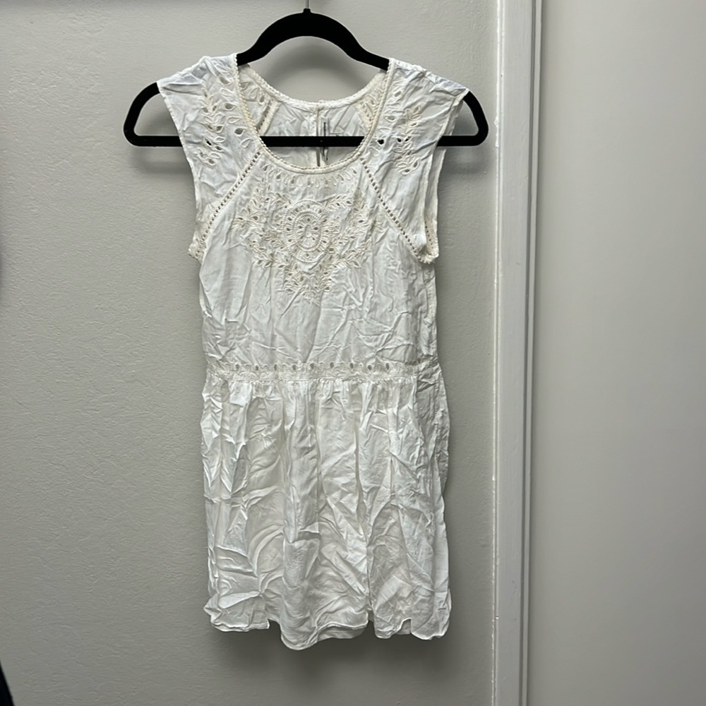 American Eagle White Embroidered Dress XXS